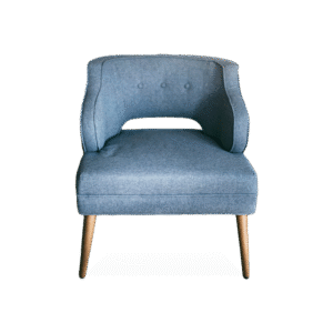 single blue fabric chair