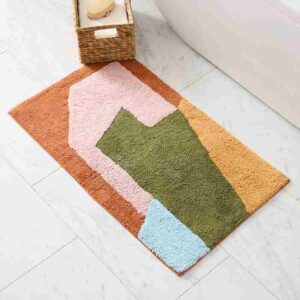 organic angled modern bath mat